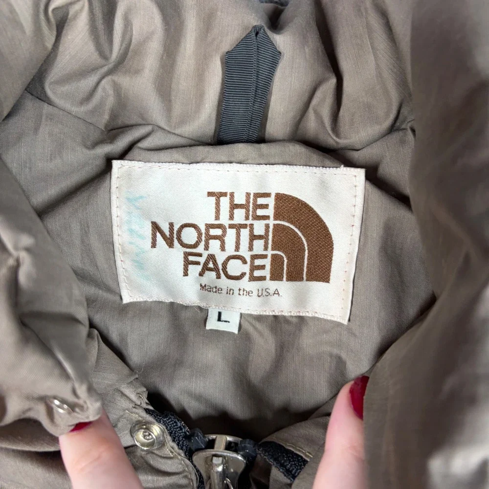 Vintage The North Face Jacket Men's L Brown Puffer 80s Rare Brown Label